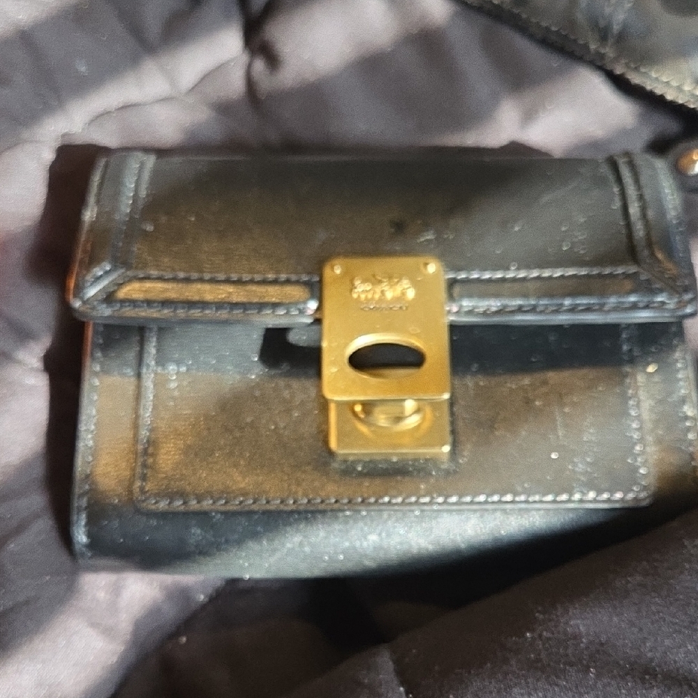Coach Black Leather Bag with Gold Hardware